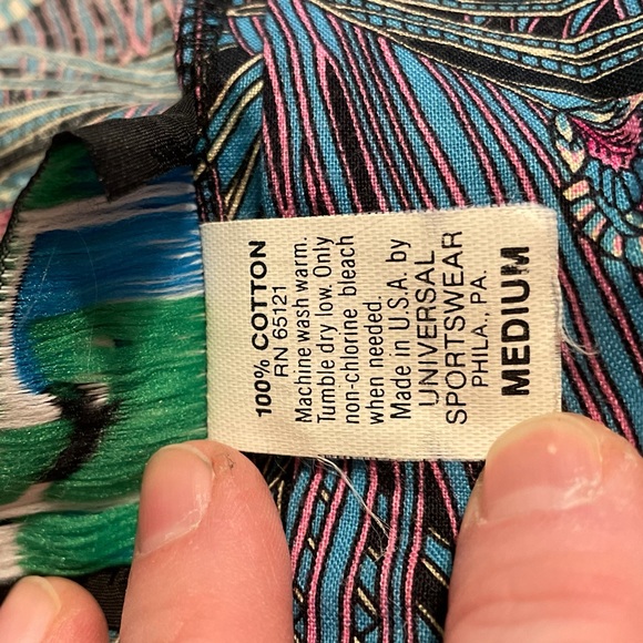 VTG Universal Sportswear peacock pattern crop szM - Picture 6 of 6